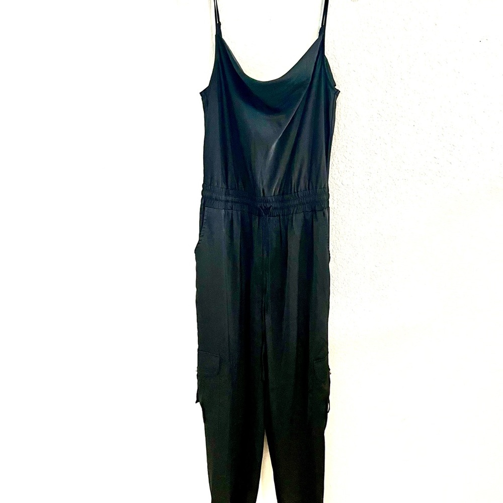 Promesa Sleek Black Silky Jumpsuit